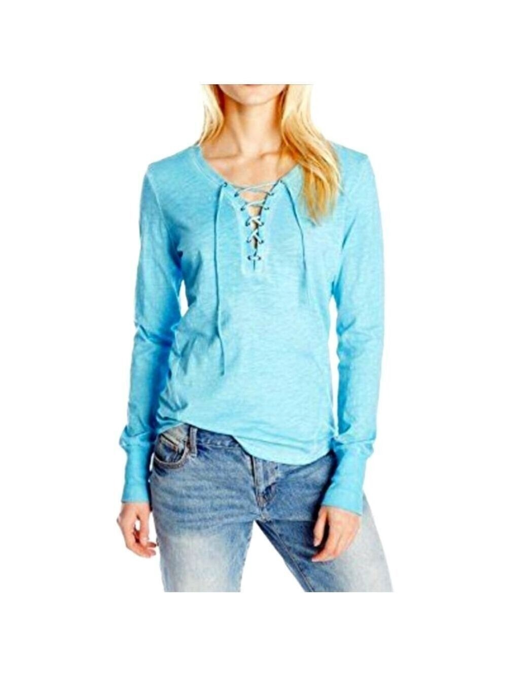 Buffalo David Bitton Lace-up Henley Top